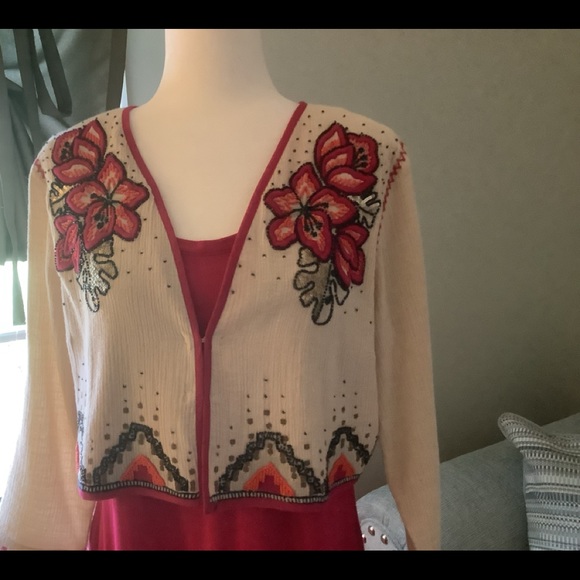 Soft Surroundings t-shirt maxi dress and embroidered and beaded jacket - Picture 12 of 12